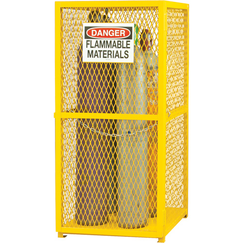 Armoire de rangement pour bouteilles &agrave; gaz, nbre de bouteilles: 9, 30" , 30" , 71-3/4" , Jaune CSL Industriel Inc.