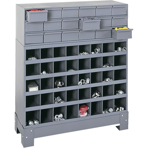 Modular Small Parts Storage Unit, Steel, 18 Drawers, 33-3/4" x 12-1/4" x 40-1/2", Grey CSL Industriel Inc.