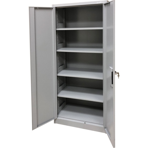 Armoire de rangement, Acier, 4 Tablettes, 66" h x 30" la x 15" P, Gris CSL Industriel Inc.