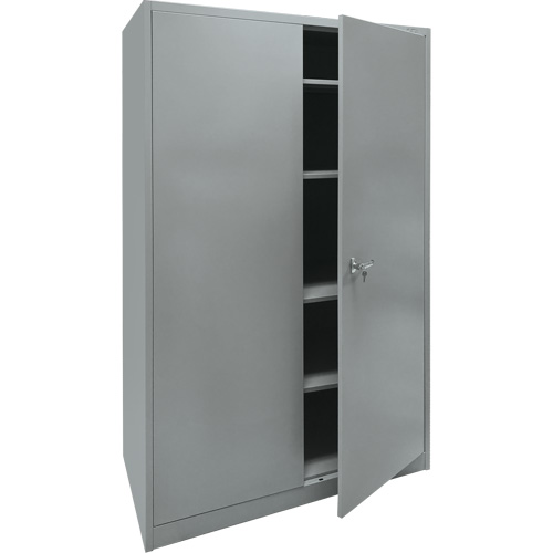 Armoire de rangement, Acier, 4 Tablettes, 78" h x 48" la x 24" P, Gris CSL Industriel Inc.