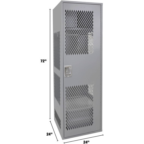 Gear Locker with Door, Steel, 24" W x 24" D x 72" H, Grey CSL Industriel Inc.
