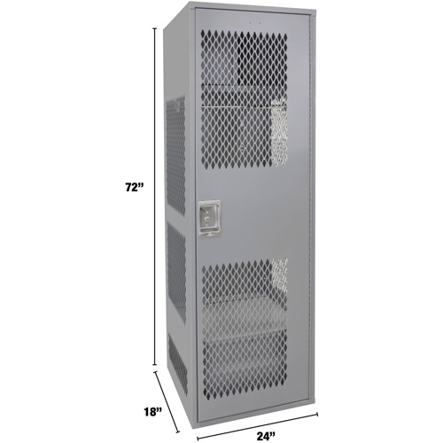 Casier pour &eacute;quipement avec porte, Acier, 24" la x 18" p x 72" h, Gris CSL Industriel Inc.