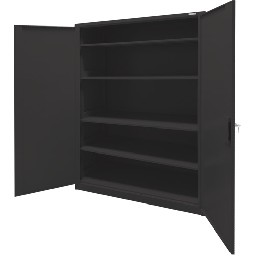 Armoire d'entreposage, Acier, 4 Tablettes, 78" h x 48" la x 24" P, Noir CSL Industriel Inc.