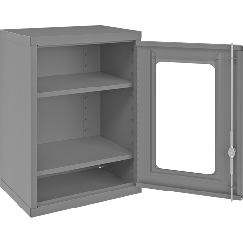 Wall-Mountable Storage Cabinet with Clearview Doors, 26-15/16" H x 18-1/8" W x 13-11/16" D, 2 Shelves, Steel, Grey CSL Industriel Inc.
