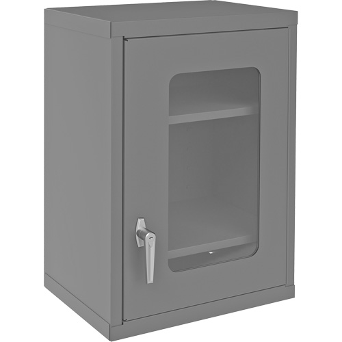 Wall-Mountable Storage Cabinet with Clearview Doors, 26-15/16" H x 18-1/8" W x 13-11/16" D, 2 Shelves, Steel, Grey CSL Industriel Inc.