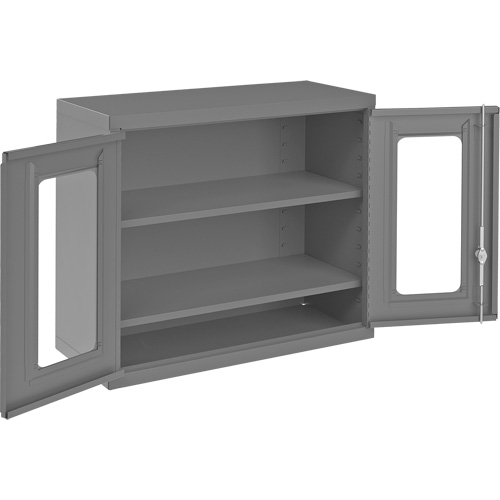 Wall-Mountable Storage Cabinet with Clearview Doors, 26-15/16" H x 29-7/8" W x 13-11/16" D, 2 Shelves, Steel, Grey CSL Industriel Inc.
