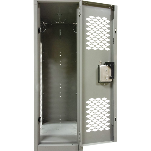 Vented Lockers, 2 -tier, Bank of 2, 24" x 18" x 78", Steel, Grey, Knocked Down, Perforated CSL Industriel Inc.