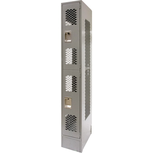 Casiers ventil&eacute;s, 2 niveaux, 12" x 18" x 78", Acier, Gris, D&eacute;mont&eacute;, Perfor&eacute; CSL Industriel Inc.