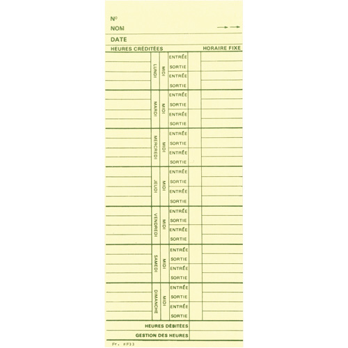 Cartes de temps CSL Industriel Inc.