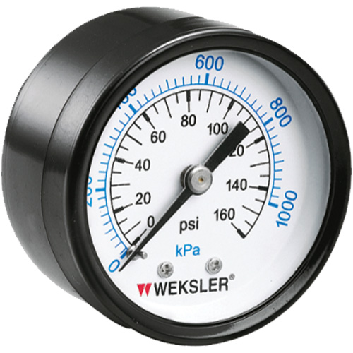 Manom&egrave;tre sec,  1-1/2", 0 - 160 psi, Fixation arri&egrave;re, Analogique CSL Industriel Inc.