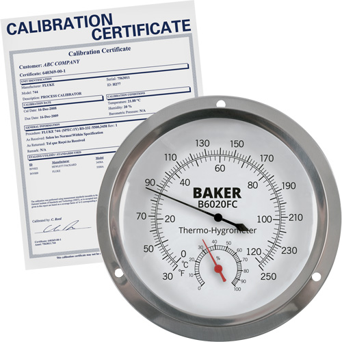 Dial Thermo-Hygrometer with ISO Certificate, 0% - 100% RH, 30 - 250°F (0 - 120°C) CSL Industriel Inc.
