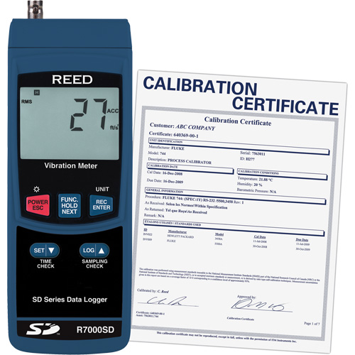 Data Logging Vibration Meter with Calibration Certificate, 10% - 85% RH, 32°- 122° F ( 0° - 50° C ) CSL Industriel Inc.