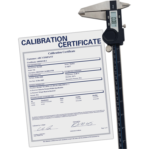 Pied &agrave; coulisse num&eacute;rique avec certificat de traçabilit&eacute;, R&eacute;solution de 0,0005" (0,01 mm), 0" - 12" (0 mm - 300 mm) gamme de mesure CSL Industriel Inc.
