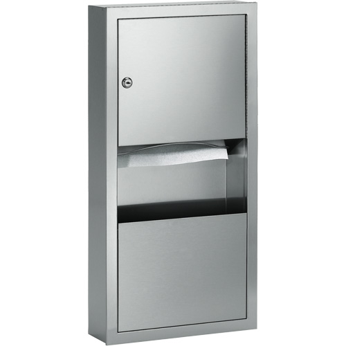 Combination Towel Dispenser with Waste Receptacle, Manual, 14" W x 4" D x 28" H CSL Industriel Inc.