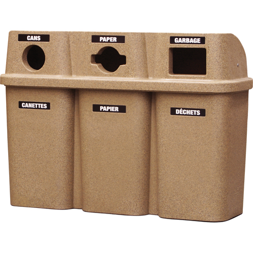 Contenants de recyclage Bullseye, Bord de rue, Plastique, 3 x 22 gal. US CSL Industriel Inc.