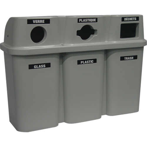 Contenants de recyclage Bullseye, Bord de rue, Plastique, 3 x 22 gal. US CSL Industriel Inc.