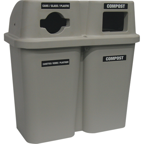 Recycling Containers Bullseye, Curbside, Plastic, 2 x 22 US gal. CSL Industriel Inc.