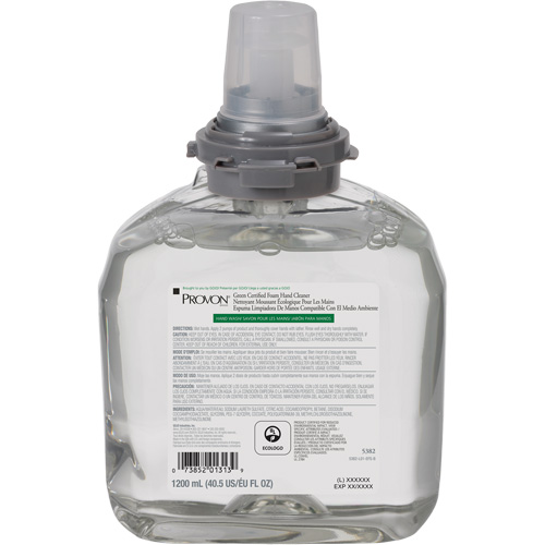Savon pour les mains certifi&eacute; vert pour distributeur PROVON TFX, Mousse, 1200 ml, Parfum&eacute; CSL Industriel Inc.