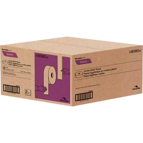 Pro Select Toilet Paper, Jumbo Roll, 2 Ply, 500' Length, White CSL Industriel Inc.