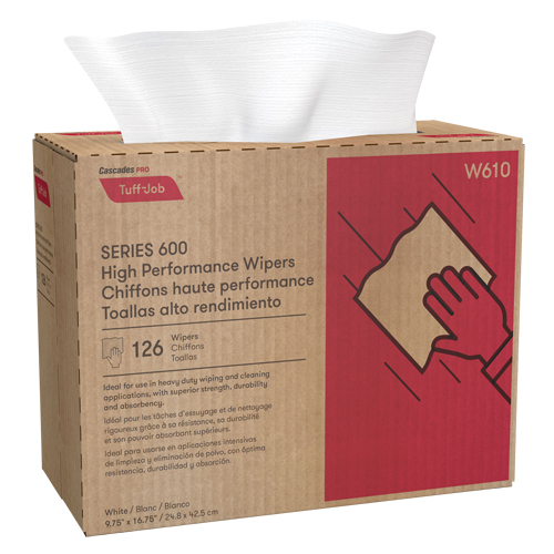 Pro Tuff-Job HP Interfold Popup Wipers, Heavy-Duty, 16-3/4" L x 9-3/4" W CSL Industriel Inc.