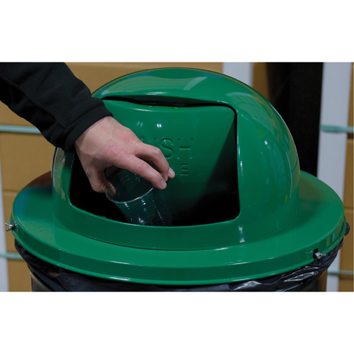 Drum Waste Disposal Top, Dome Lid, Metal, Fits Container Size: 23-1/2" Dia. CSL Industriel Inc.