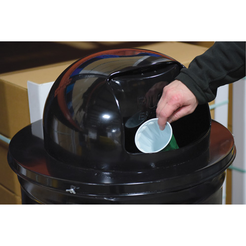Drum Waste Disposal Top, Dome Lid, Metal, Fits Container Size: 23-1/2" Dia. CSL Industriel Inc.