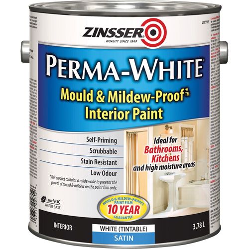 Perma-White&reg; Mold & Mildew-Proof Interior Paint, 3.78 L, Gallon, White CSL Industriel Inc.