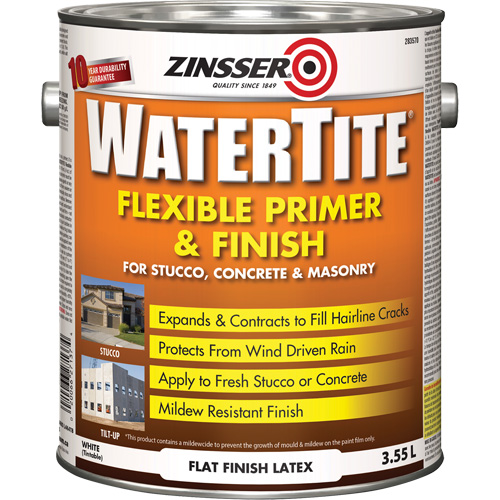 Watertite&reg; Weatherproof Flexible Primer & Finish, 3.55 L, Gallon, White CSL Industriel Inc.