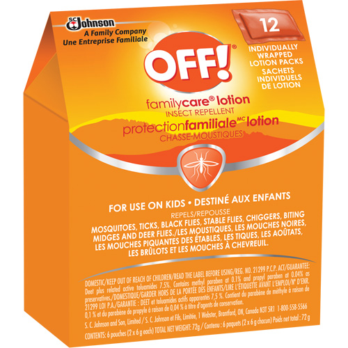OFF! FamilyCare&reg; Insect Repellent, 7.5% DEET, Lotion, 6 g CSL Industriel Inc.