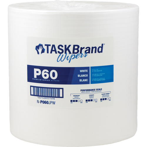 Chiffons de premi&egrave;re qualit&eacute; P60 TaskBrand, Tout usage, 13" lo x 12" la CSL Industriel Inc.