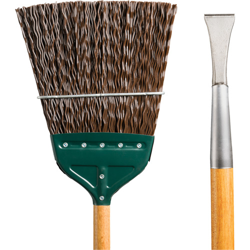Track & Switch Broom with Heavy-Duty Forged Chisel, Wood Handle, Polypropylene Bristles, 55" L CSL Industriel Inc.