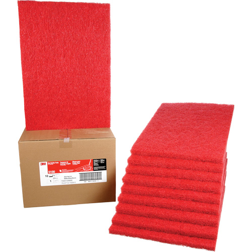 Tampon de nettoyage pour tapis, 14" x 20", Lustrage/Nettoyage, Rouge CSL Industriel Inc.