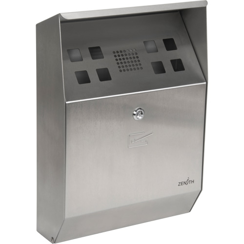 Cendrier, Montage mural, Acier inoxydable, Capacit&eacute; 1.6 Litres, Hauteur 13-4/5" CSL Industriel Inc.