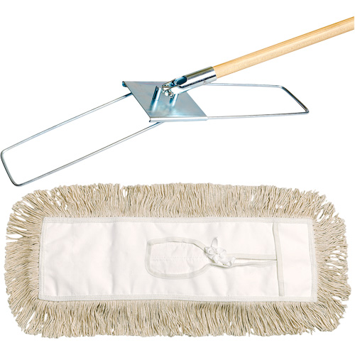 Break-Ezy Dust Mop System, Tie-On Style, Cotton, 48" L x 3-1/2" W CSL Industriel Inc.