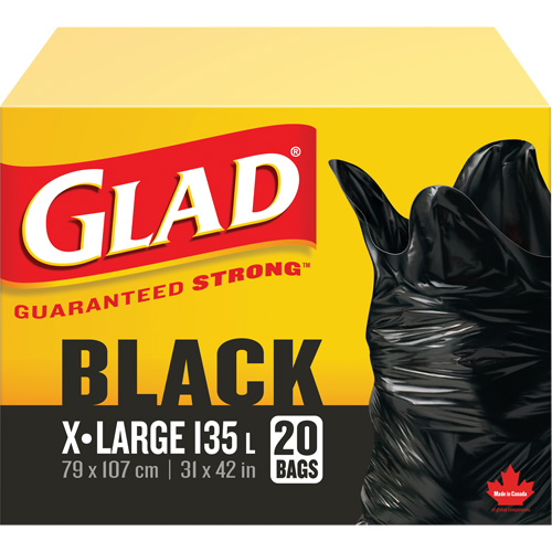135L Garbage Bags, Regular, 31" W x 42" L, Black CSL Industriel Inc.