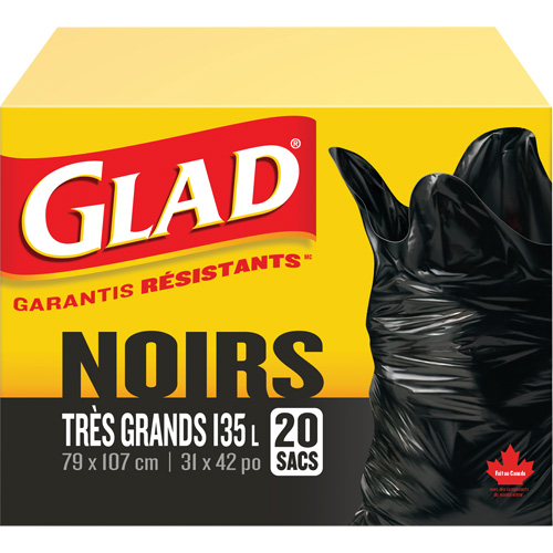 135L Garbage Bags, Regular, 31" W x 42" L, Black CSL Industriel Inc.
