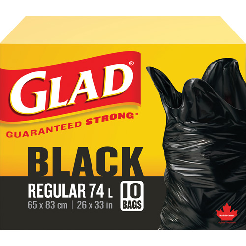 74L Garbage Bags, Regular, 26" W x 33" L, Black CSL Industriel Inc.