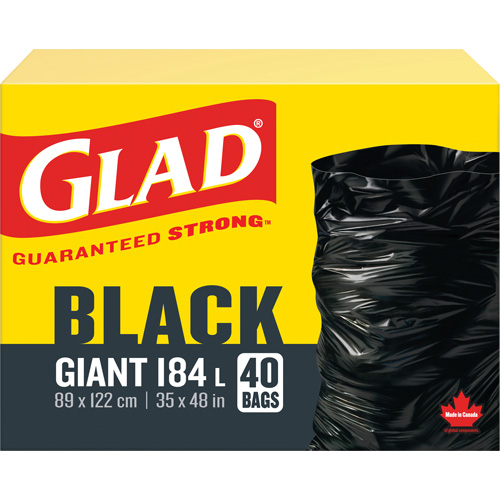 184L Garbage Bags, Regular, 35" W x 48" L, Black CSL Industriel Inc.