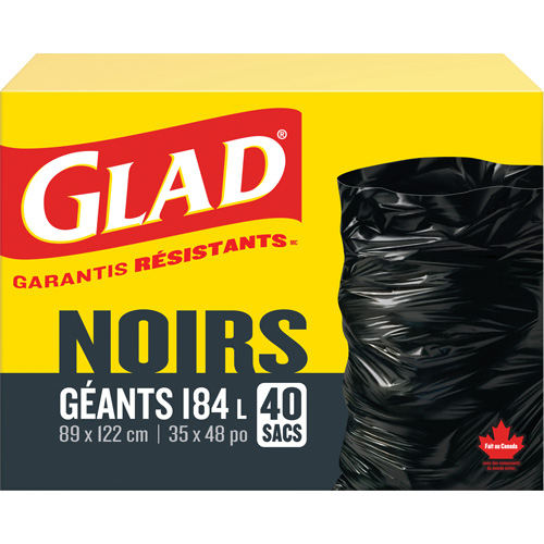 184L Garbage Bags, Regular, 35" W x 48" L, Black CSL Industriel Inc.