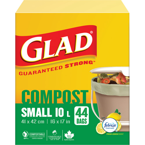Small Compostable Bags, Regular, 17" L x 16" W, Brown, 10 L (3 Gal.) Capacity CSL Industriel Inc.