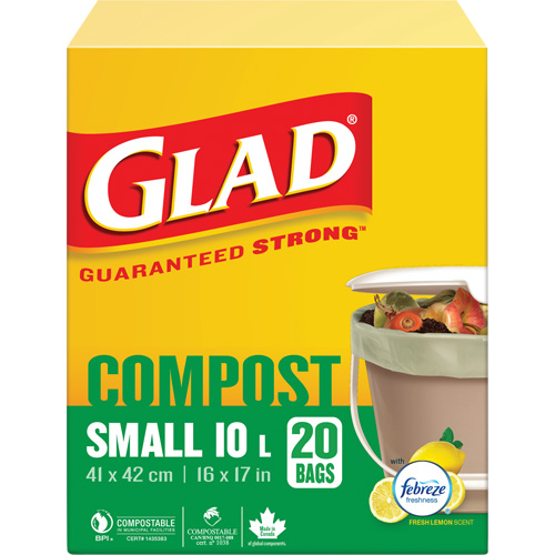 Petits sacs de compostage, R&eacute;gulier, 17" lo x 16" la, Brun, Capacit&eacute; de 10 L (3 gal.) CSL Industriel Inc.