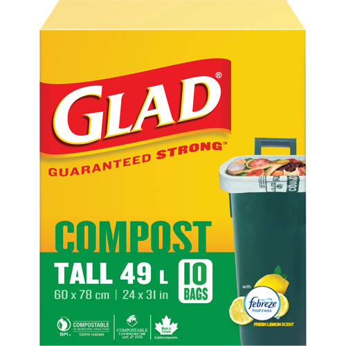 Sacs de compostage hauts, R&eacute;gulier, 31" lo x 24" la, Brun, Capacit&eacute; de 49 L (13 gal.) CSL Industriel Inc.