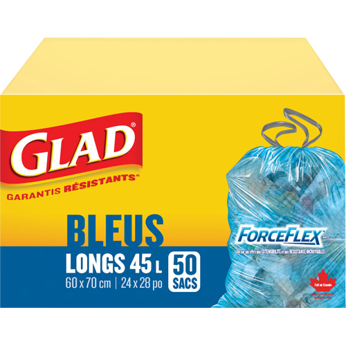 45L Recycling Bags, Regular, 24" W x 28" L, Blue CSL Industriel Inc.