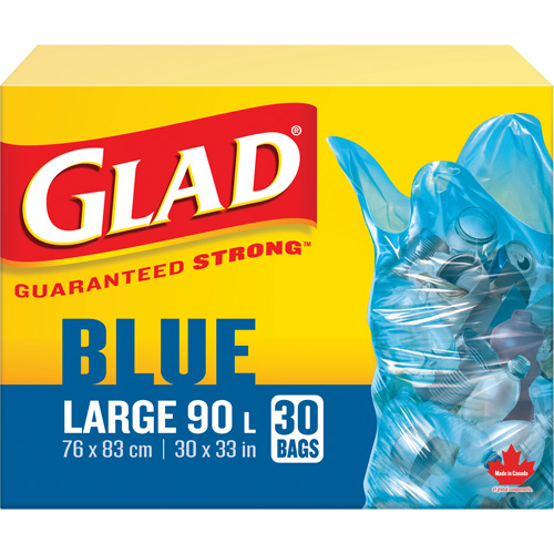 90L Recycling Bags, Regular, 30" W x 33" L, Blue CSL Industriel Inc.