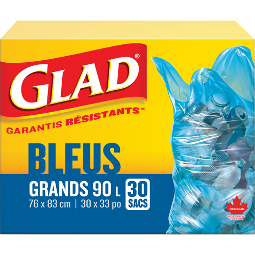 90L Recycling Bags, Regular, 30" W x 33" L, Blue CSL Industriel Inc.