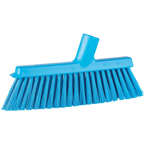 Dustpan Broom with Angled Thread, Medium Bristles, 10", Polyester, Blue CSL Industriel Inc.