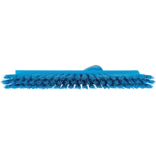 Dustpan Broom with Angled Thread, Medium Bristles, 10", Polyester, Blue CSL Industriel Inc.