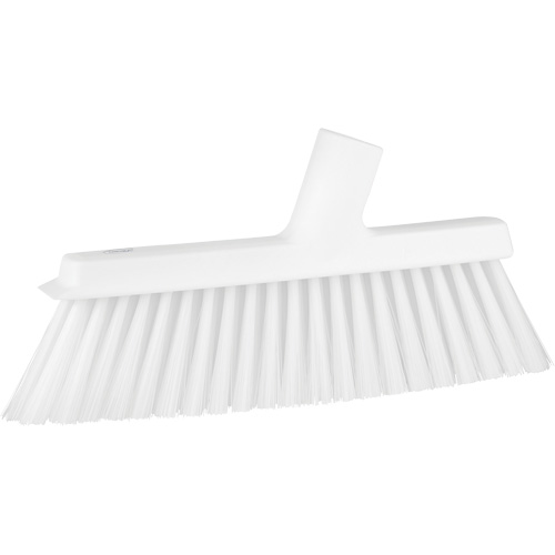 Dustpan Broom with Angled Thread, Medium Bristles, 10", Polyester, White CSL Industriel Inc.