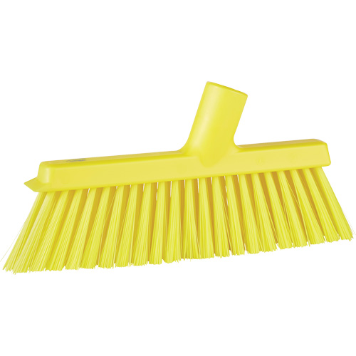 Dustpan Broom with Angled Thread, Medium Bristles, 10", Polyester, Yellow CSL Industriel Inc.