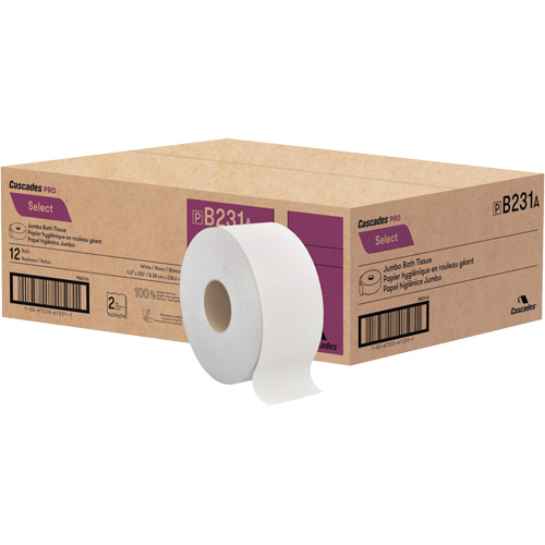 Papier toilette Pro Select, Rouleau G&eacute;ant, 2 Pli, Longueur 750', Blanc CSL Industriel Inc.